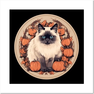 Birman Cat Halloween, Cat Lover Posters and Art